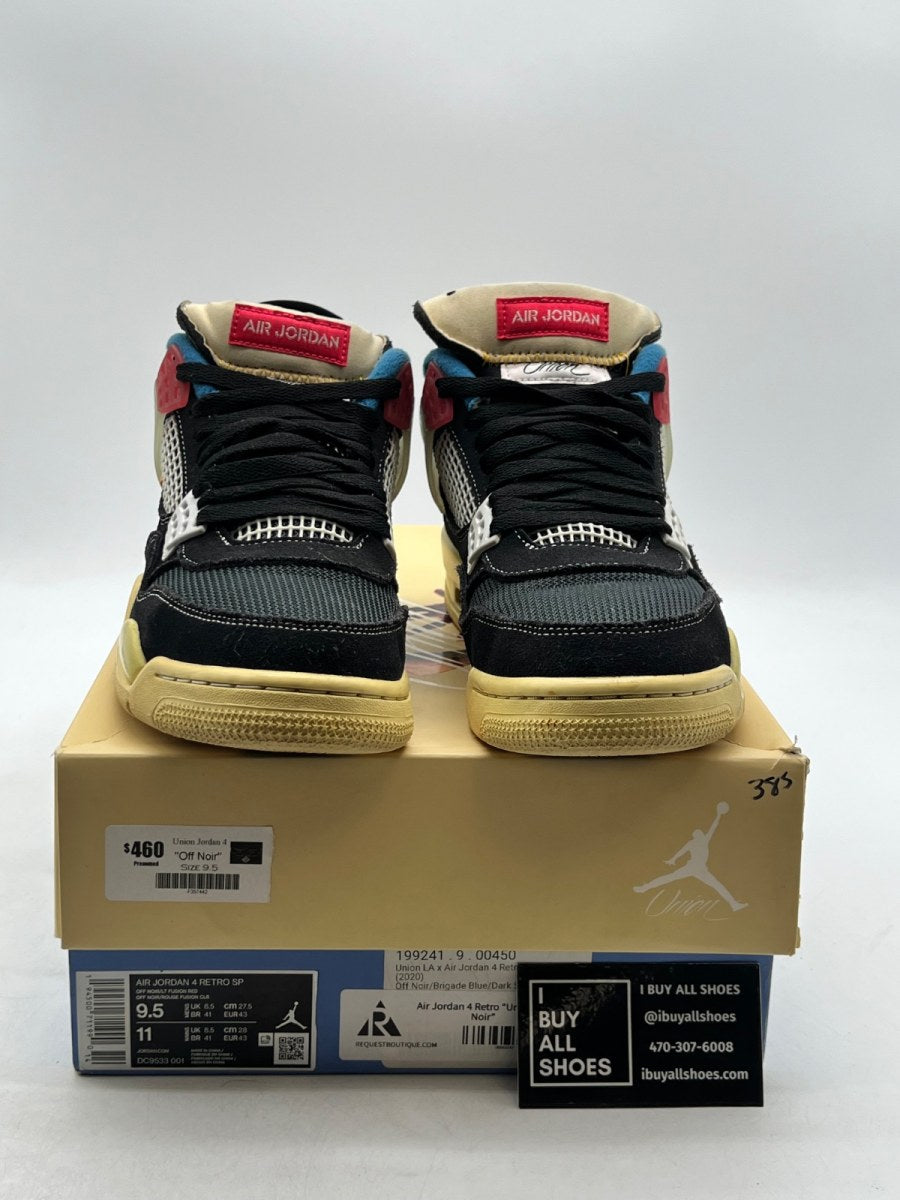 Jordan 4 Retro Union Off Noir 9.5 (Lightly Worn Pre-Owned) - Image 2