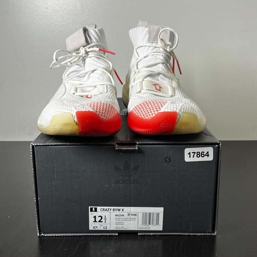 adidas Crazy BYW LVL X Daniel Arsham 12.5 (Lightly Worn Pre-Owned)adidasCloud White/Collegiate Navy/Bright Red - Image 2