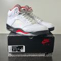 Jordan 5 Retro Fire Red Silver Tongue (2020) 11 (Lightly Worn Pre-Owned)JordanWhite/Black-Metallic Silver-Fire Red - Image 1