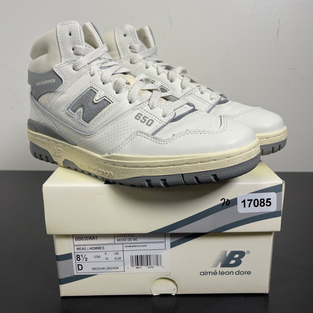 New Balance 650R Aime Leon Dore White Grey 8.5 (Moderately Worn Pre-Owned)New BalanceWhite/Grey - Image 1