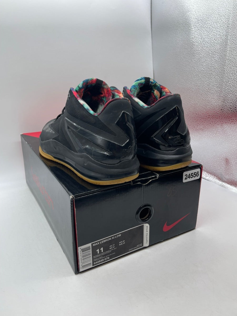 Nike LeBron 11 Low Black Gum 11 (Moderately Worn Pre-Owned)NikeBlack/Hyper Crimson-Hyper Cobalt-Metallic Gold - Image 4