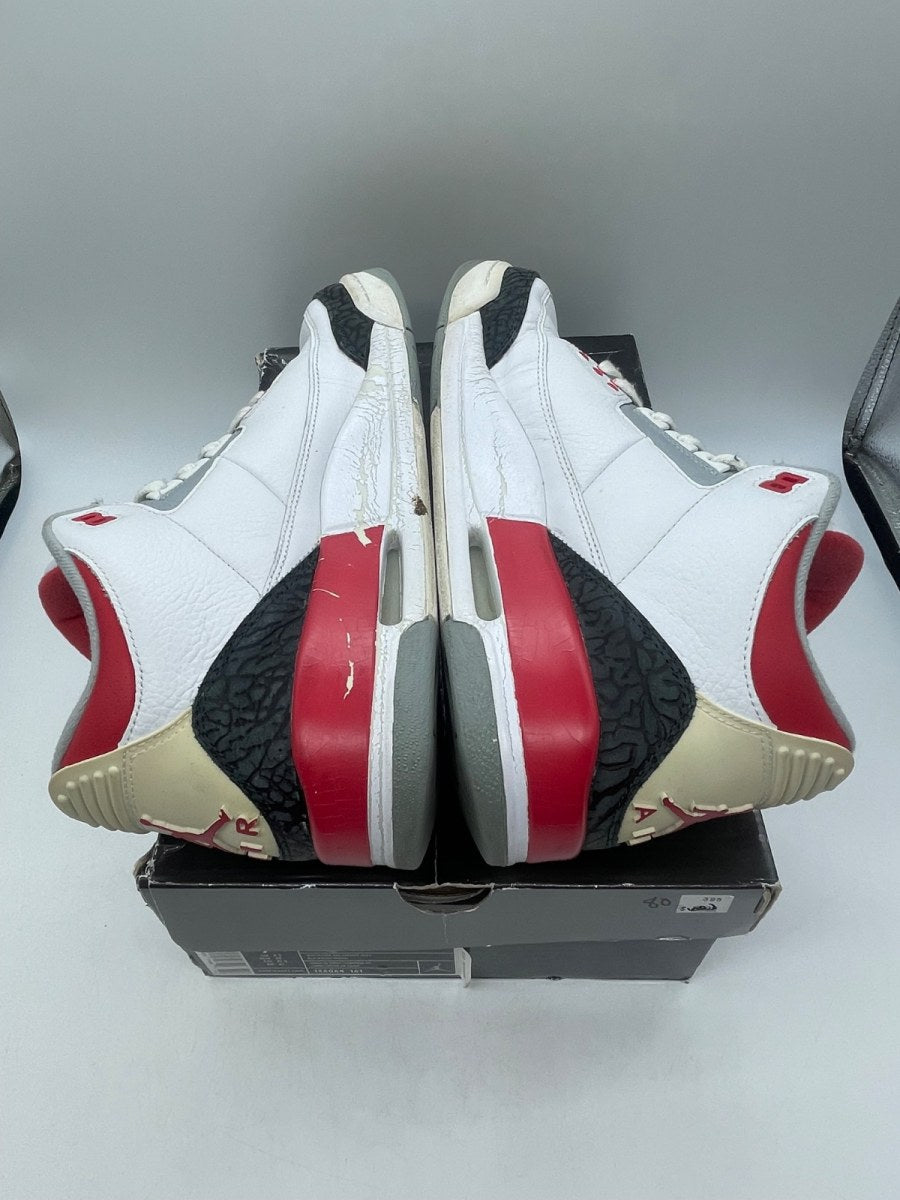 Jordan 3 Retro Fire Red (2007) 9.5 (Moderately Worn Pre-Owned)JordanWhite/Fire Red-Cement Grey - Image 6