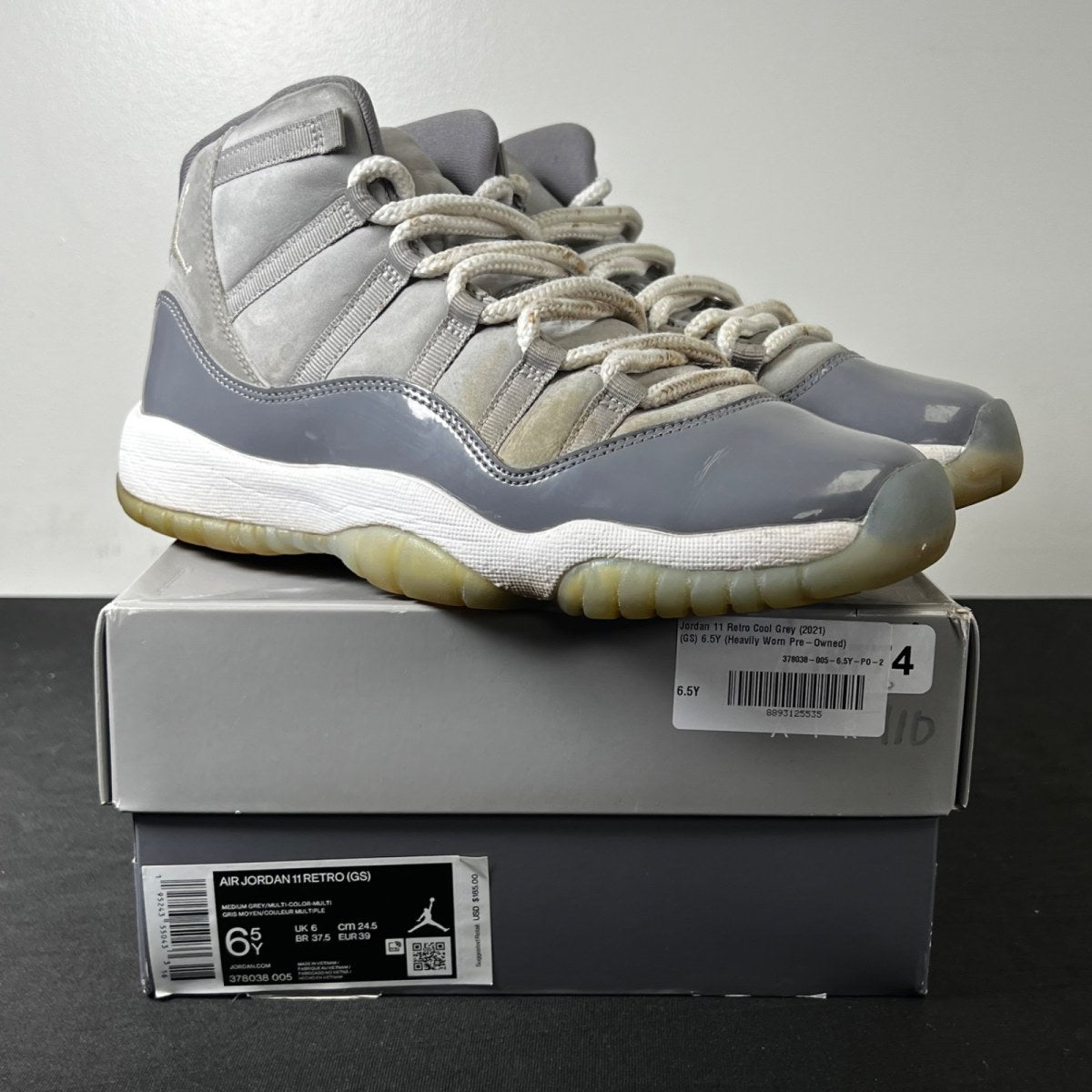 Jordan 11 Retro Cool Grey (2021) (GS) 6.5Y (Heavily Worn Pre-Owned)JordanMedium Grey/Multi-Color/Multi-Color - Image 1