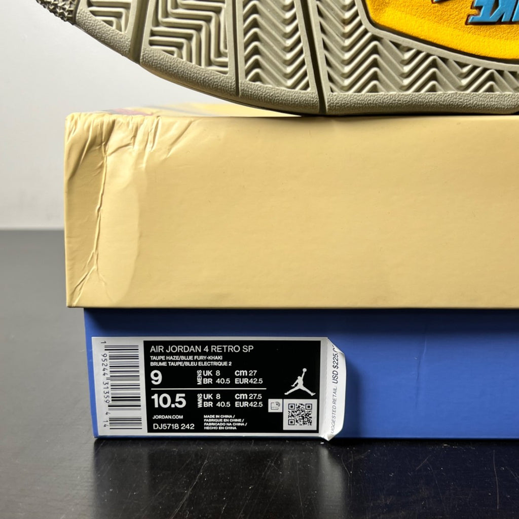 Jordan 4 Retro SP 30th Anniversary Union Taupe Haze 9 (Lightly Worn Pre-Owned)JordanTaupe Haze/Blue Fury-Khaki-Roma Green - Image 6