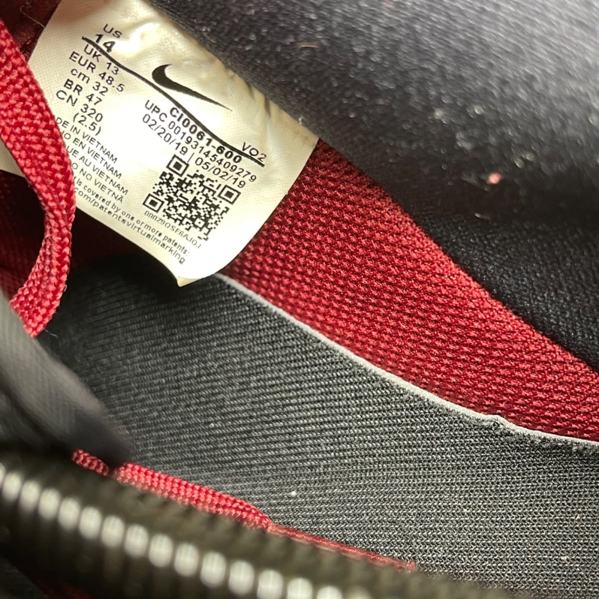 Nike Air Force 1 Low 07 LV8 Red Black (Size 14) - aux