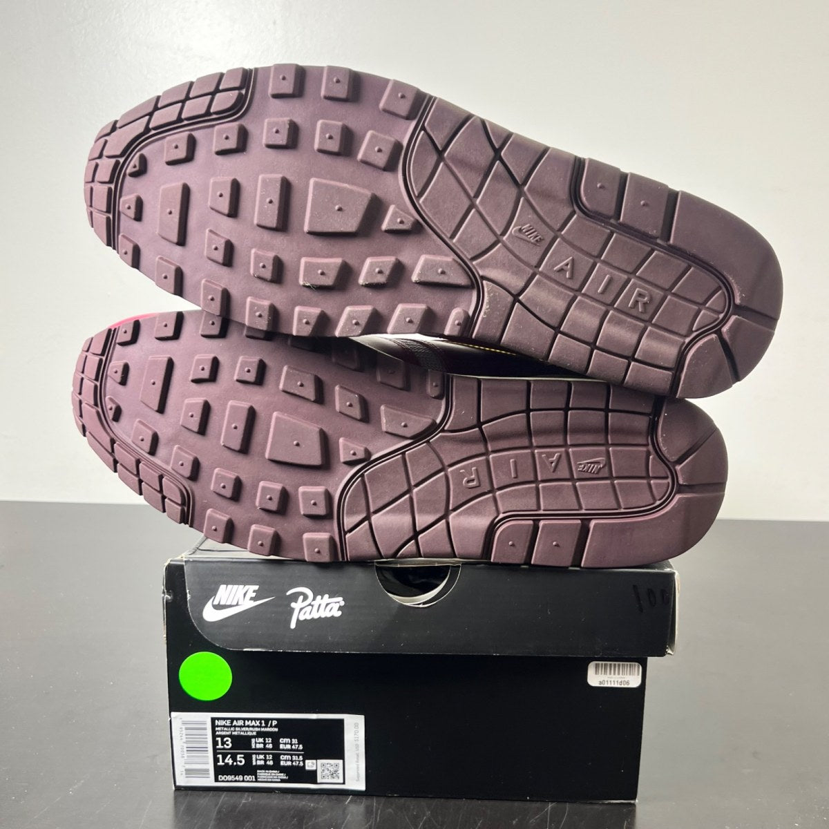 Nike Air Max 1 Patta The Next Wave Dark Russett 13 (Lightly Worn Pre-Owned)NikeDark Russet/Dark Russet-Metallic Silver - Image 5