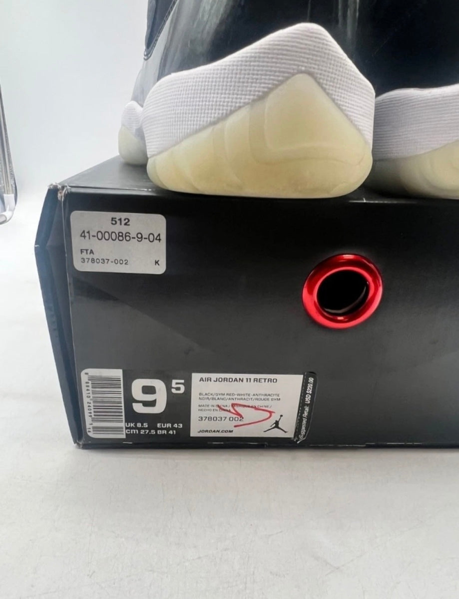 Jordan 11 Retro 72-10 9.5 (Moderately Worn Pre-Owned)JordanBlack/Gym Red-White-Anthracite - Image 4