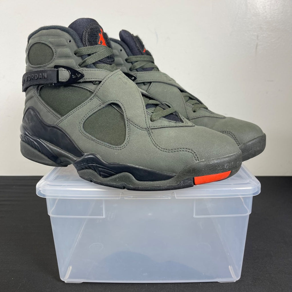 Jordan 8 Retro Take Flight Undefeated 10 (Moderately Worn Pre-Owned)JordanSequoia/Black-Wolf Grey-Max Orange - Image 1