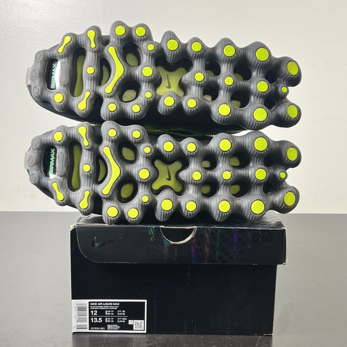 Nike Air Liquid Max Black Green Apple 12 (Lightly Worn Pre-Owned)NikeBlack/Chrome/Green Apple/Volt/Radiant Green/Clear - Image 6