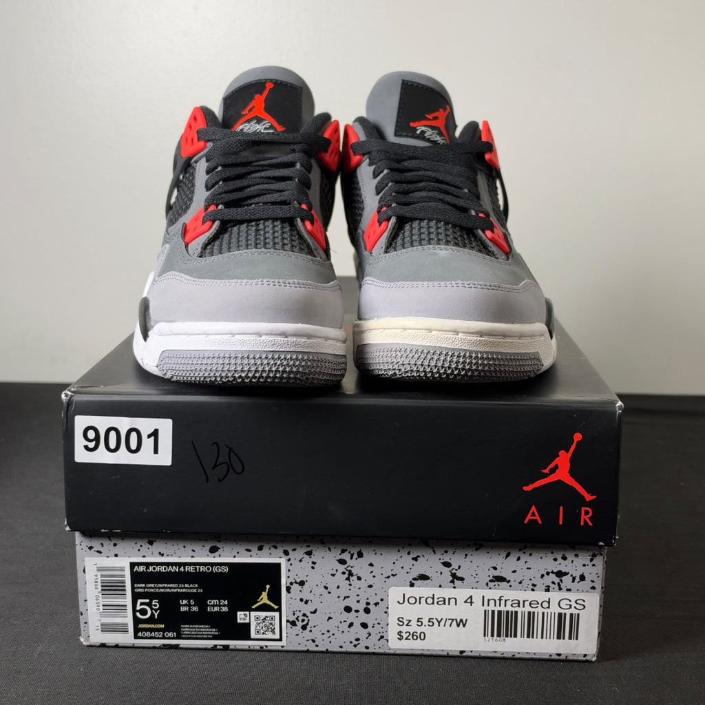 Jordan 4 Retro Infrared (GS) (Size 5.5Y) - Image 2
