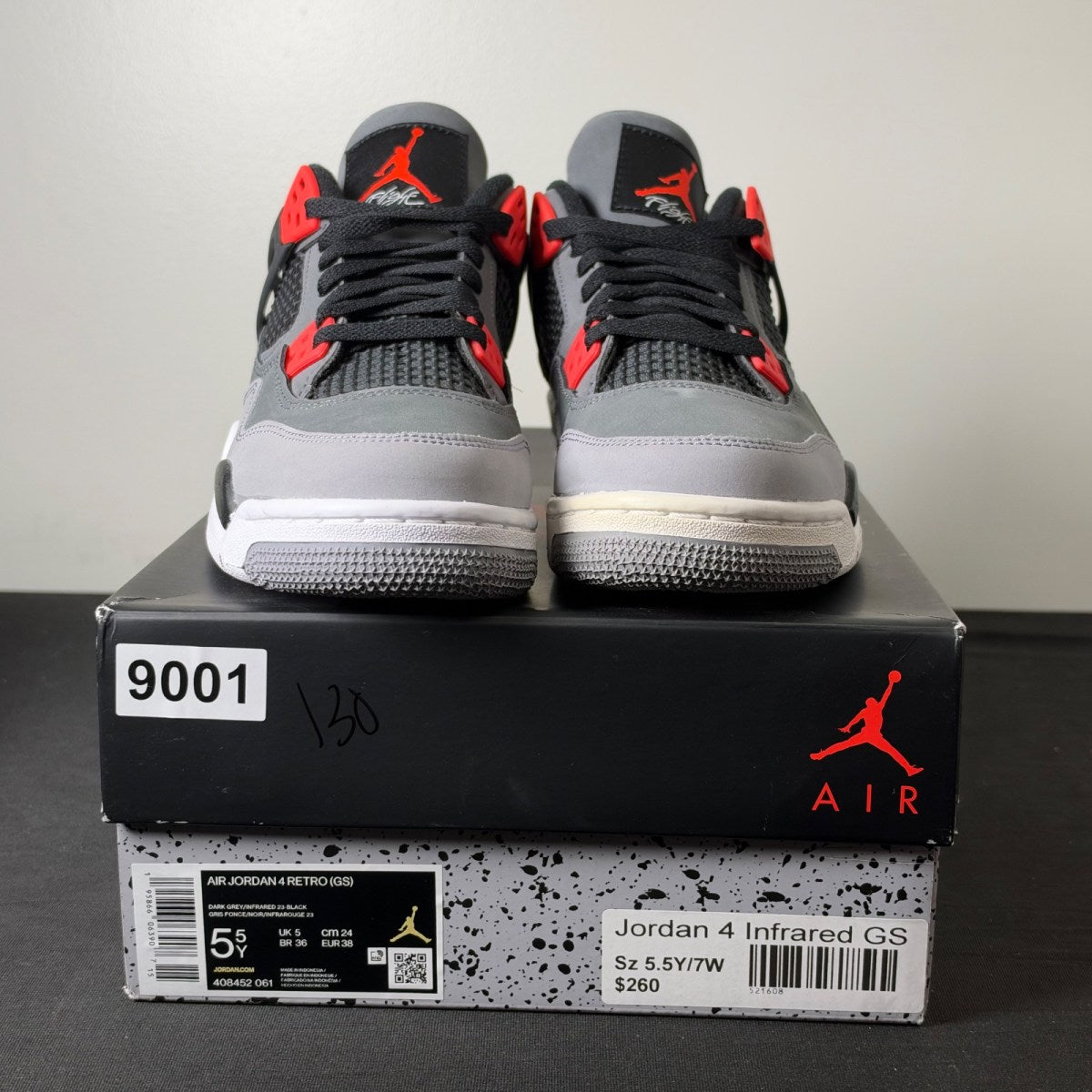 Jordan 4 Retro Infrared (GS) (Size 5.5Y) - Image 2
