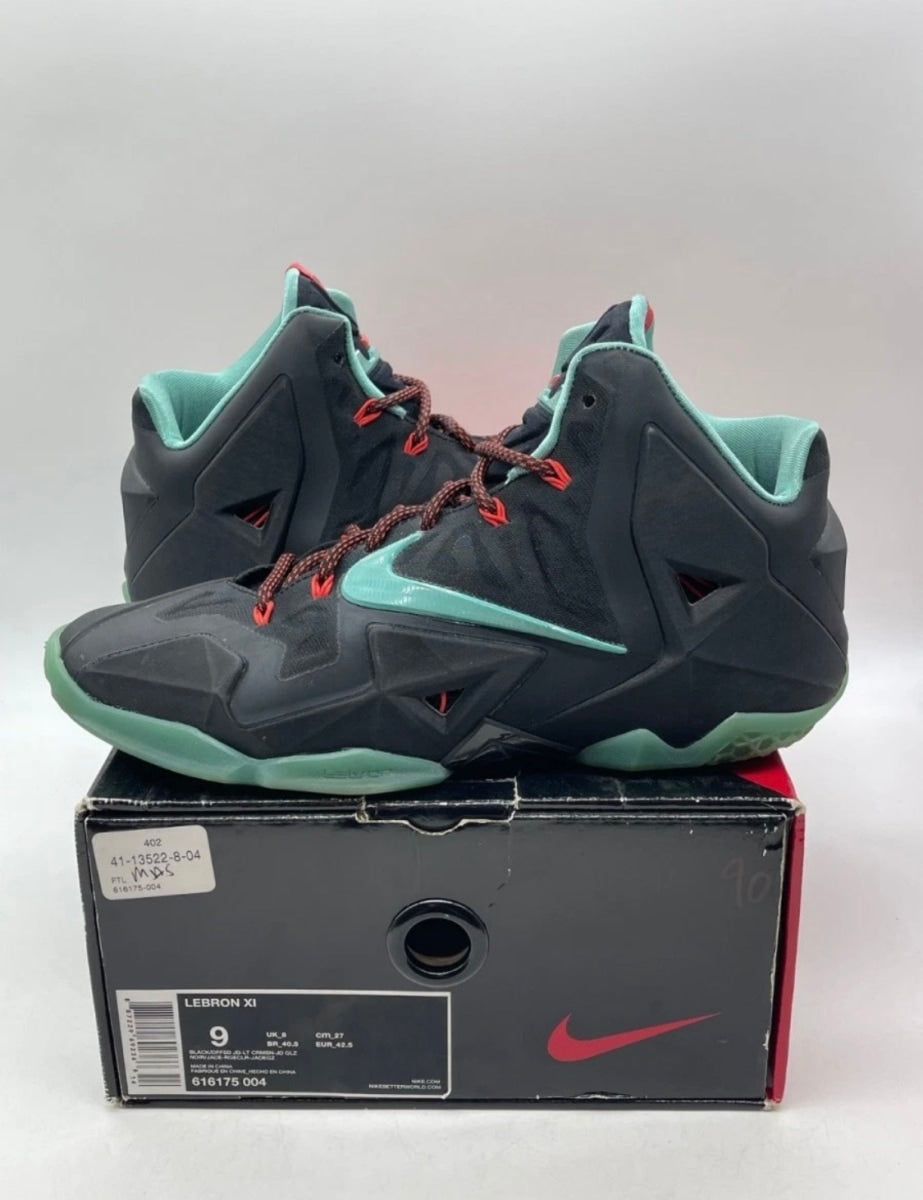 Nike LeBron 11 Diffused Jade 9 (Moderately Worn Pre-Owned)NikeBlack/Diffused Jade-Light Crimson - Image 1