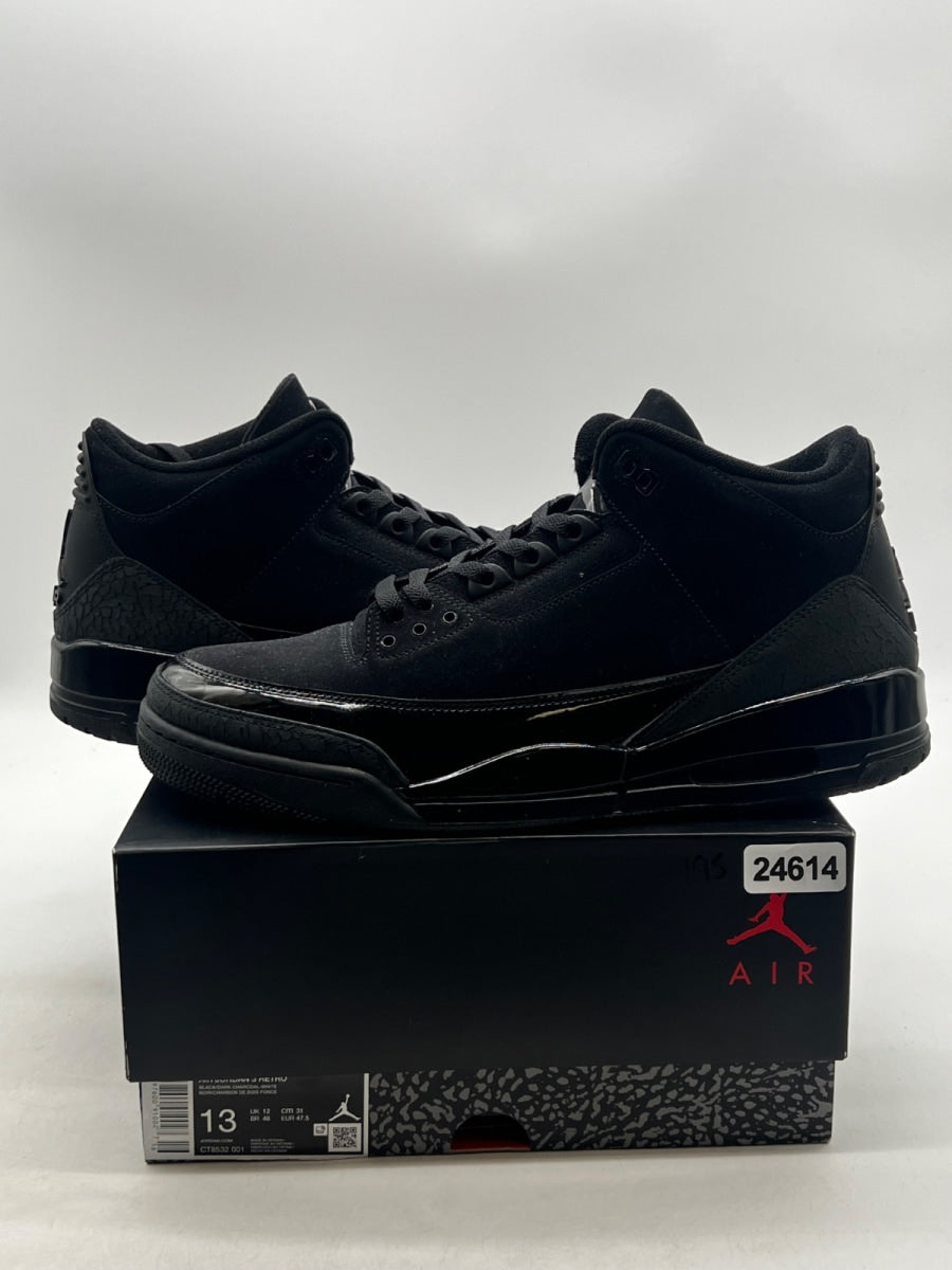 Jordan 3 Retro Black Cat (2025) 13 (Lightly Worn Pre-Owned)JordanBlack/Dark Charcoal/Black - Image 1