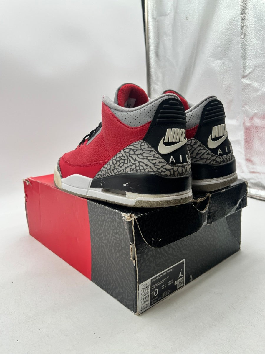 Jordan 3 Retro SE Unite 10 (Moderately Worn Pre-Owned)JordanFire Red/Fire Red-Cement Grey-Black - Image 6
