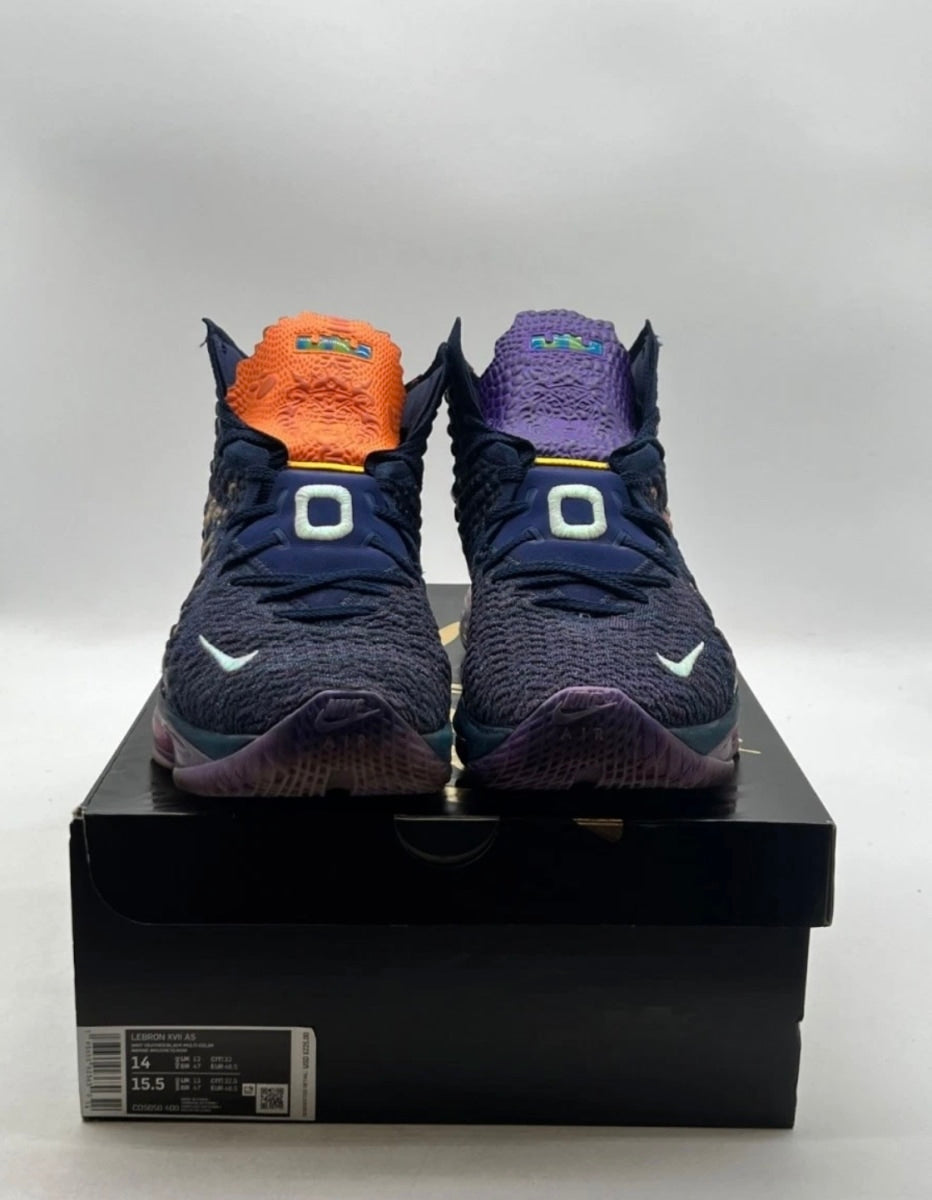 Nike LeBron 17 Monstars 14 (Lightly Worn Pre-Owned)NikeNavy Heather/Multi-Color-Black - Image 2
