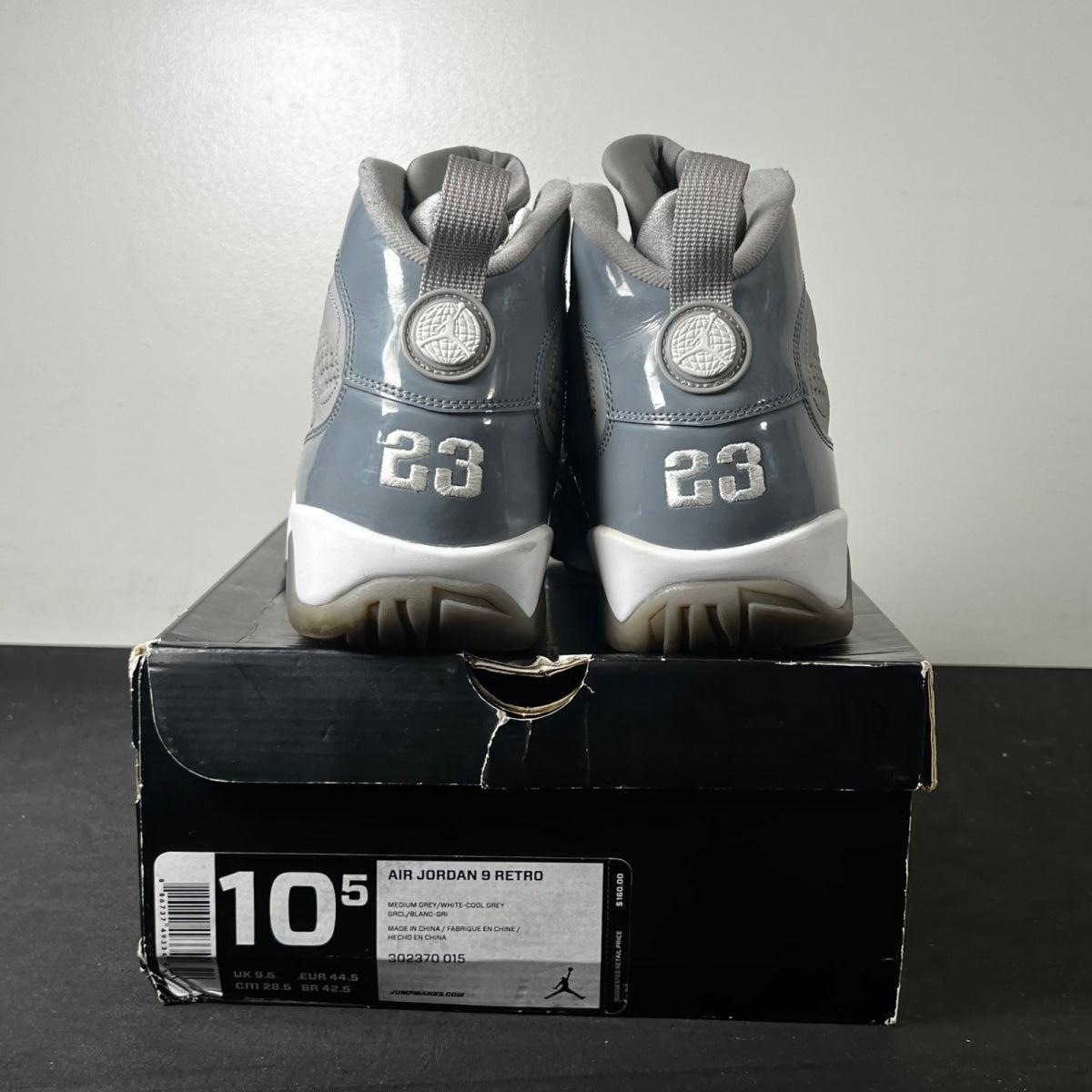Jordan 9 Retro Cool Grey (2012) 10.5 (Moderately Worn Pre-Owned)JordanMedium Grey/White-Cool Grey - Image 5