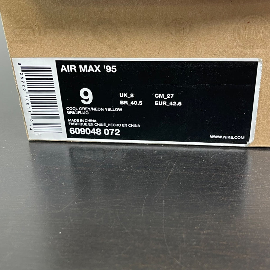 Nike Air Max 95 OG Neon (2008/2010) 9 (Moderately Worn Pre-Owned)NikeCool Grey/Neon Yellow - Image 7