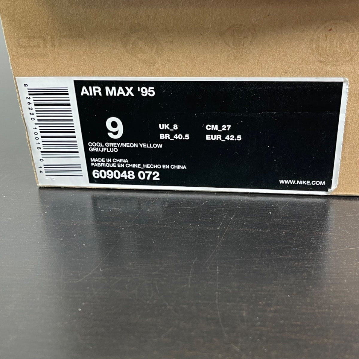 Nike Air Max 95 OG Neon (2008/2010) 9 (Moderately Worn Pre-Owned)NikeCool Grey/Neon Yellow - Image 7