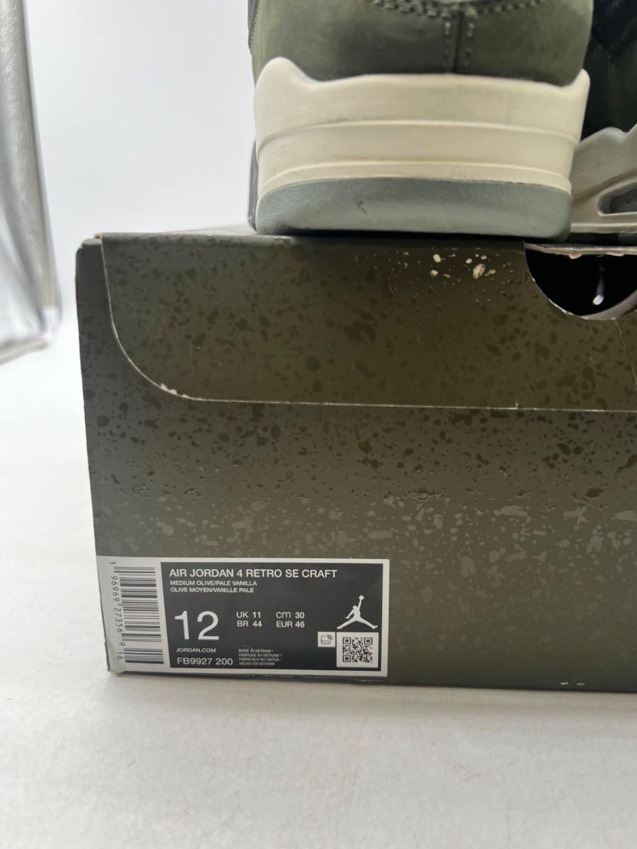 Jordan 4 Retro SE Craft Medium Olive 12 (Lightly Worn Pre-Owned)JordanMedium Olive/Pale Vanilla/Khaki/Black/Sail - Image 6