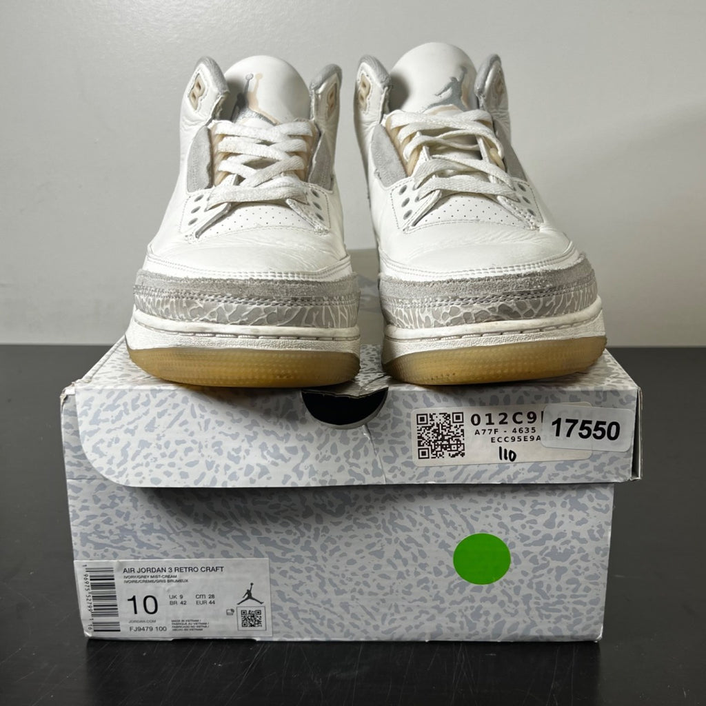 Jordan 3 Retro Craft Ivory 10 (Heavily Worn Pre-Owned)JordanIvory/Grey Mist/Cream - Image 2