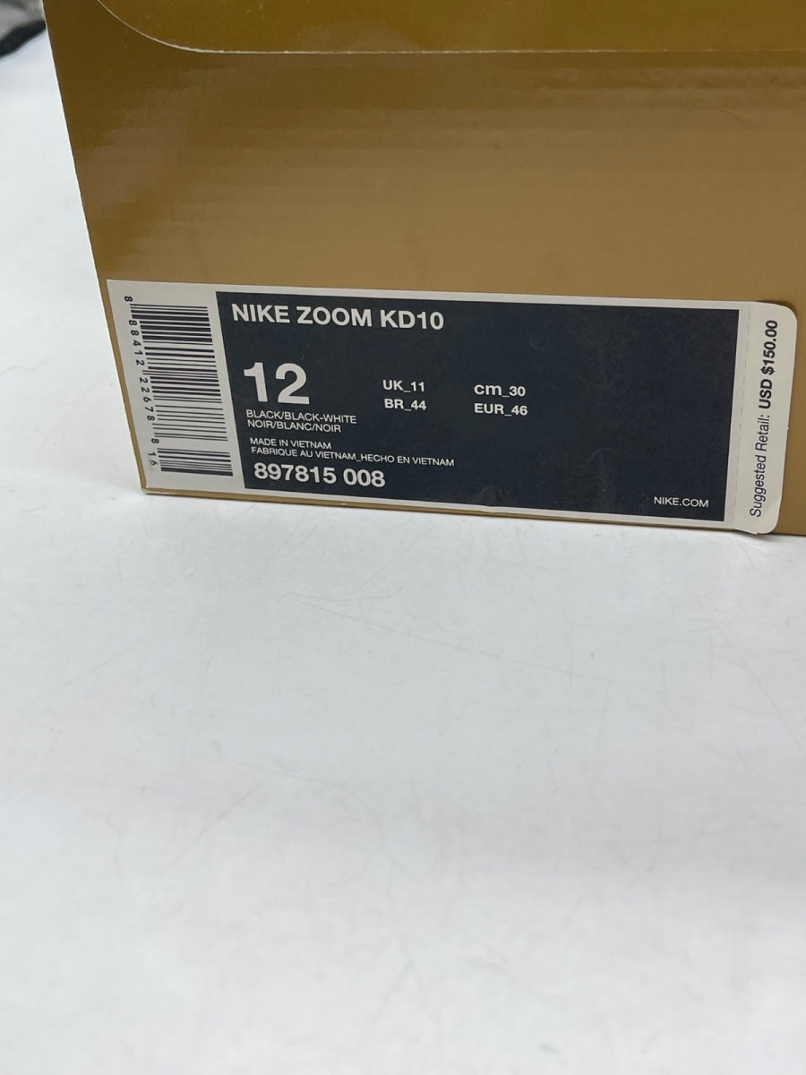 Nike KD 10 Black White 12 (Moderately Worn Pre-Owned) - Image 9