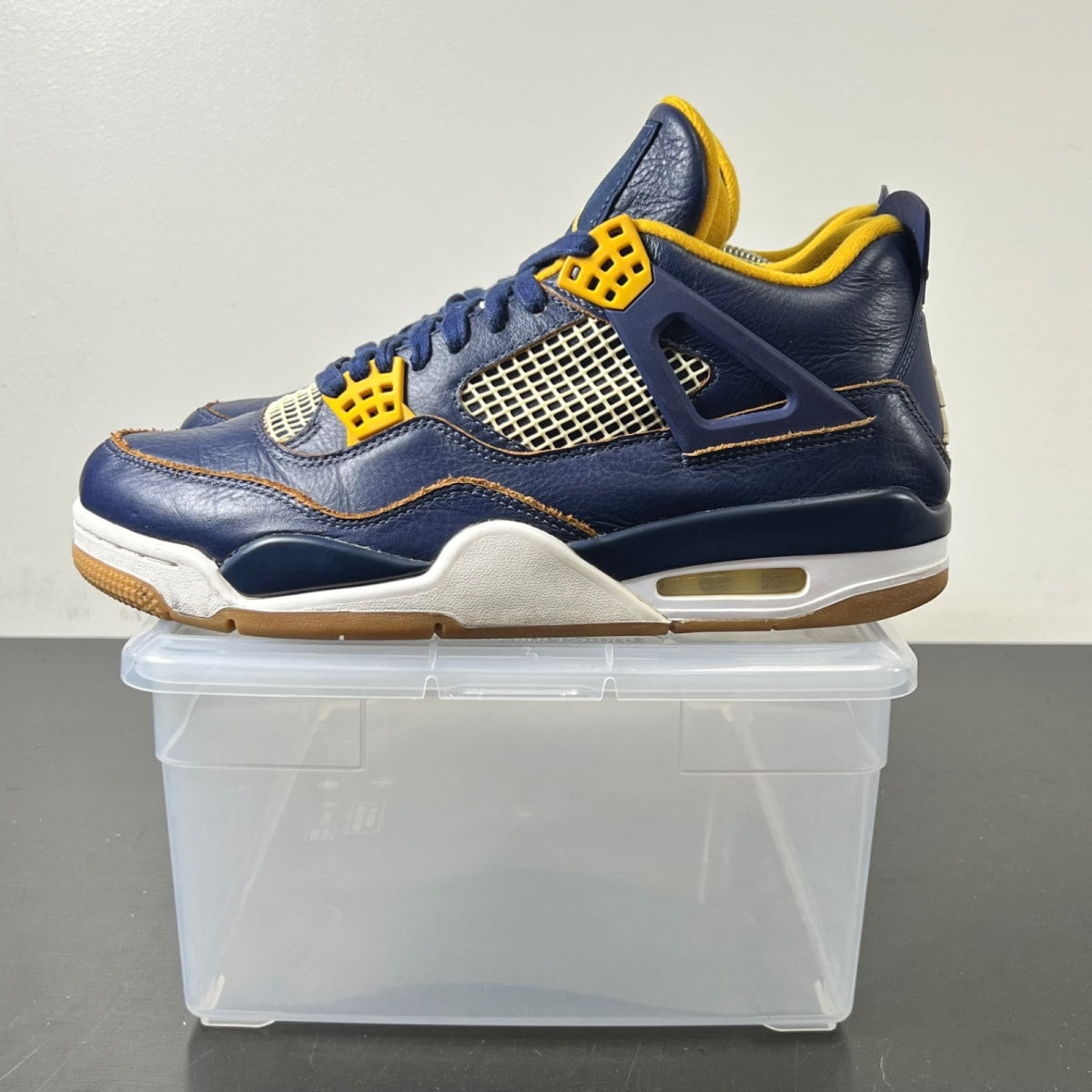 Jordan 4 Retro Dunk From Above 10 (Moderately Worn Pre-Owned)JordanMidnight Navy/Metallic Gold-Gold Leaf-White - Image 3