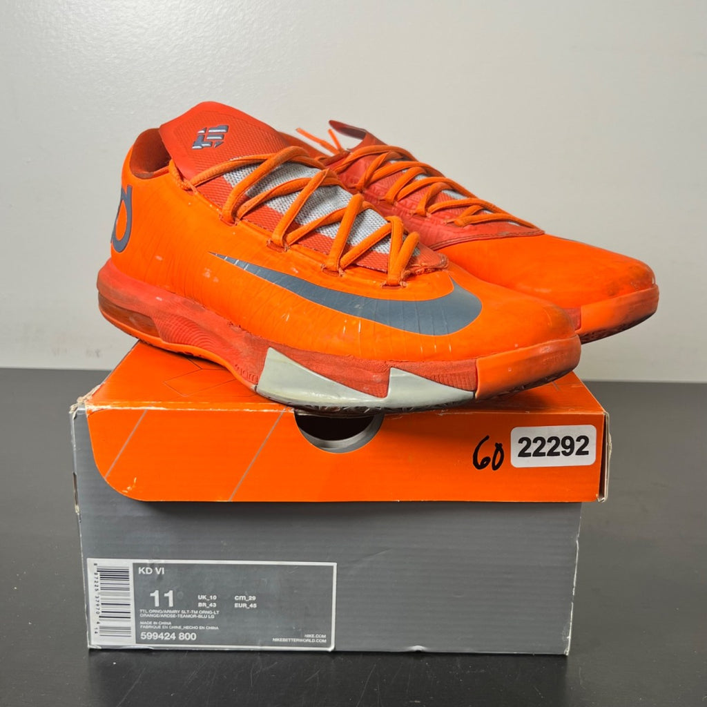 Nike KD 6 NYC 66 11 (Heavily Worn Pre-Owned)NikeTotal Orange/Armory Slate-Team Orange-Armory Blue - Image 1