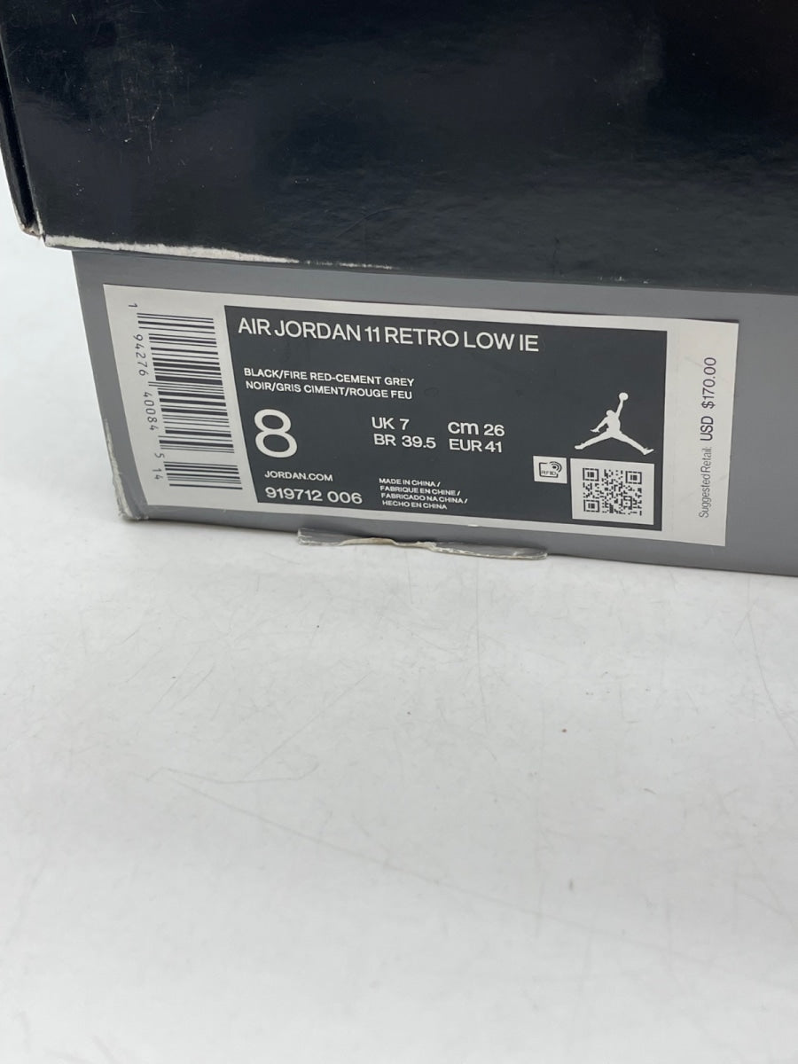 Jordan 11 Retro Low IE Black Cement 8 (Moderately Worn Pre-Owned) - Image 9