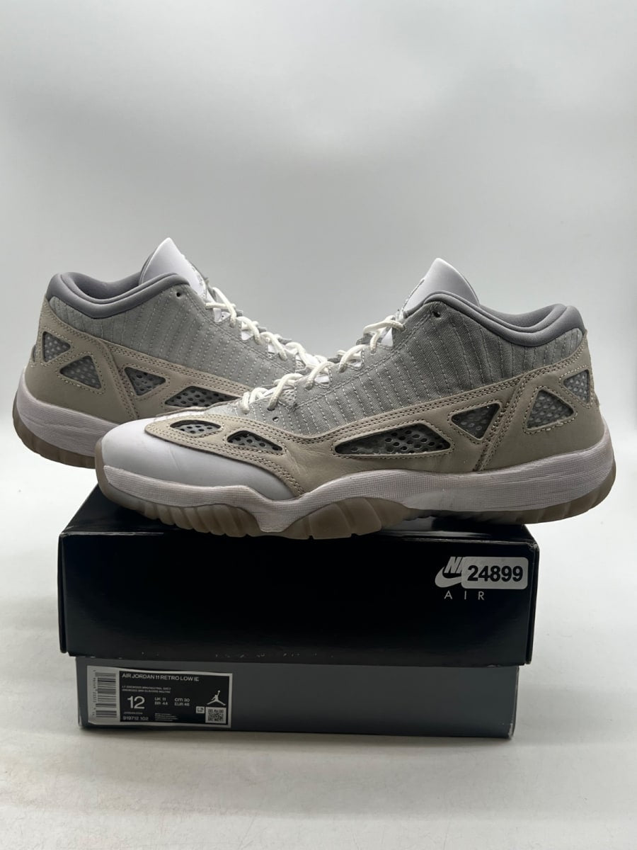 Jordan 11 Retro Low IE Light Orewood Brown 12 (Lightly Worn Pre-Owned)JordanLight Orewood Brown/Neutral Grey/White/Cement - Image 1