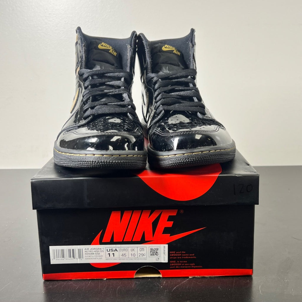 Jordan 1 Retro High Black Metallic Gold (2020) 11 (Lightly Worn Pre-Owned)JordanBlack/Black-Metallic Gold - Image 2