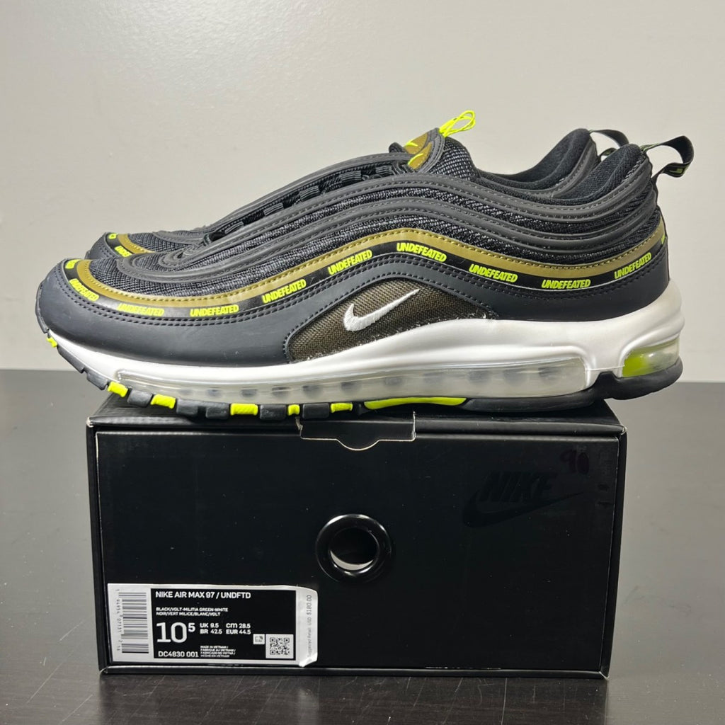 Nike Air Max 97 Undefeated Black Volt 10.5 (Lightly Worn Pre-Owned)NikeBlack/Volt/Militia Green - Image 3