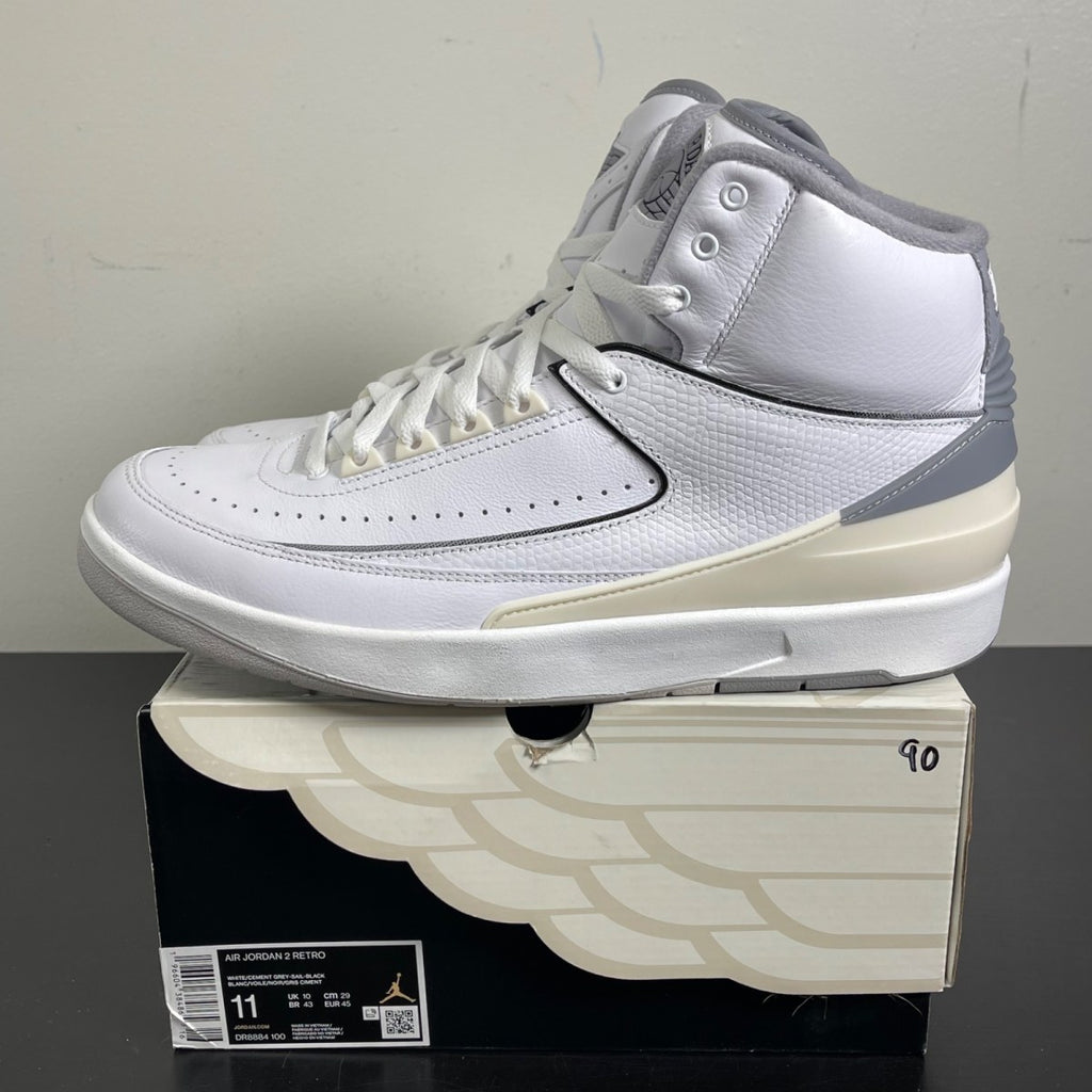 Jordan 2 Retro Cement Grey 11 (Moderately Worn Pre-Owned)JordanWhite/Cement Grey/Sail/Black - Image 4