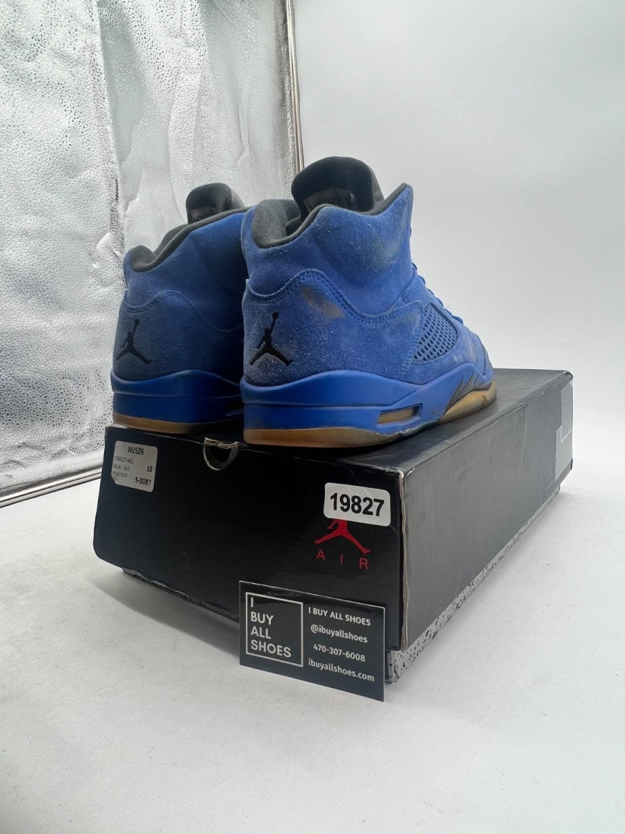 Jordan 5 Retro Blue Suede 10 (Heavily Worn Pre-Owned) - Image 5