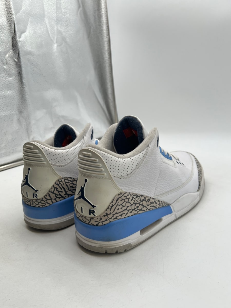 Jordan 3 Retro UNC (2020) 13 (Moderately Worn Pre-Owned)JordanWhite/Valor Blue-Tech Grey - Image 5