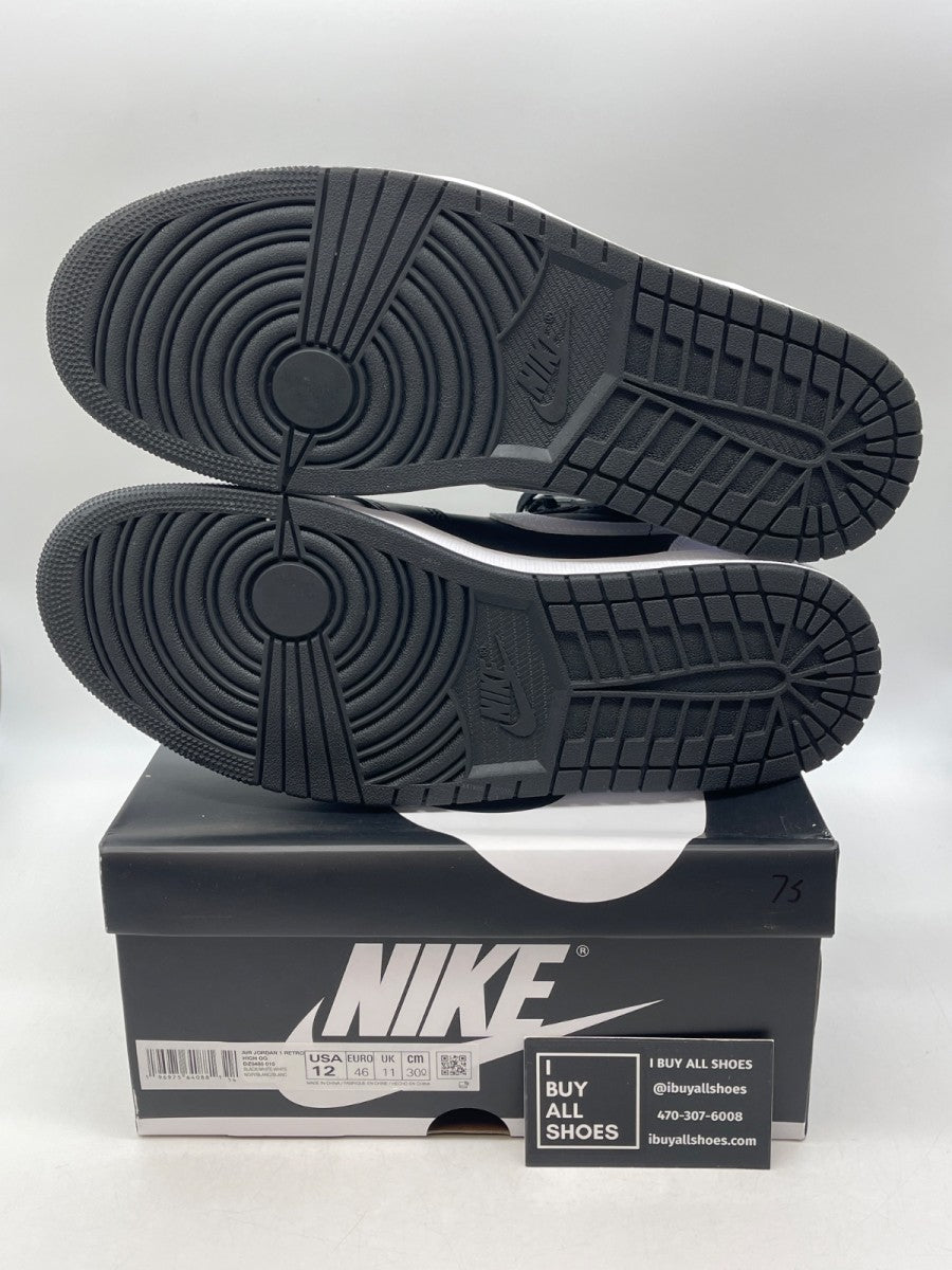 Jordan 1 Retro High OG Black White 12 (Moderately Worn Pre-Owned) - Image 7