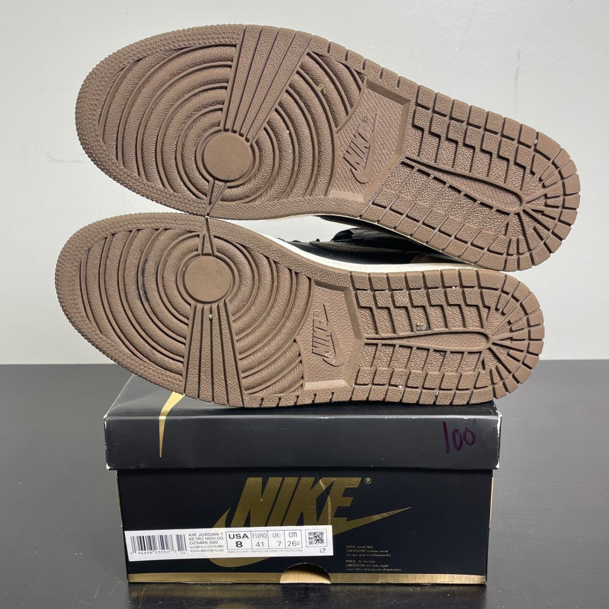 Jordan 1 Retro High OG Palomino 8 (Moderately Worn Pre-Owned)JordanBlack/Metallic Gold/Palomino/Sail - Image 5