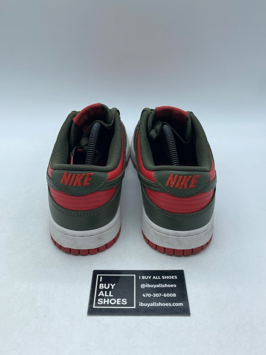 Nike Dunk Low Mystic Red Cargo Khaki 9.5 (Moderately Worn Pre-Owned) - Image 3