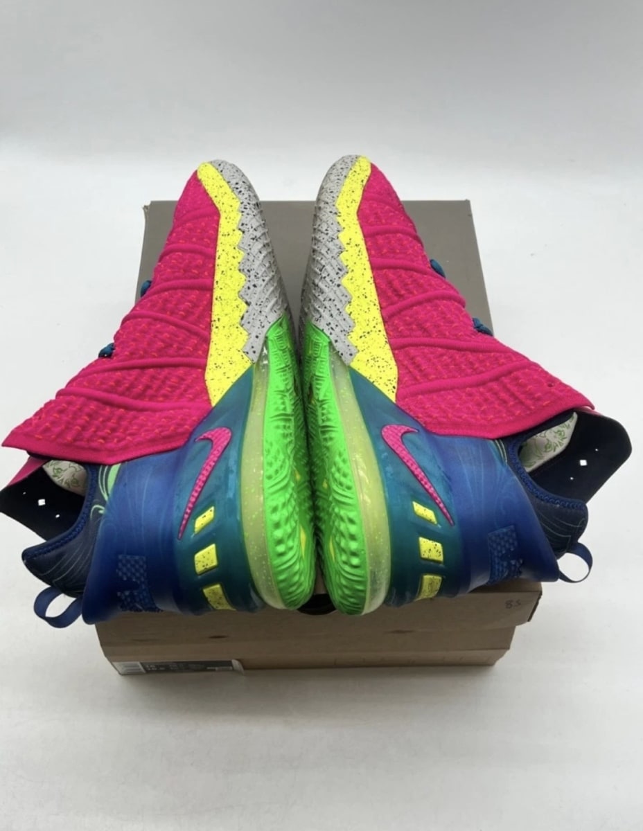 Nike LeBron 18 Los Angeles By Night 15 (Moderately Worn Pre-Owned)NikePink Prime/Multi-Color-Blue Void - Image 9