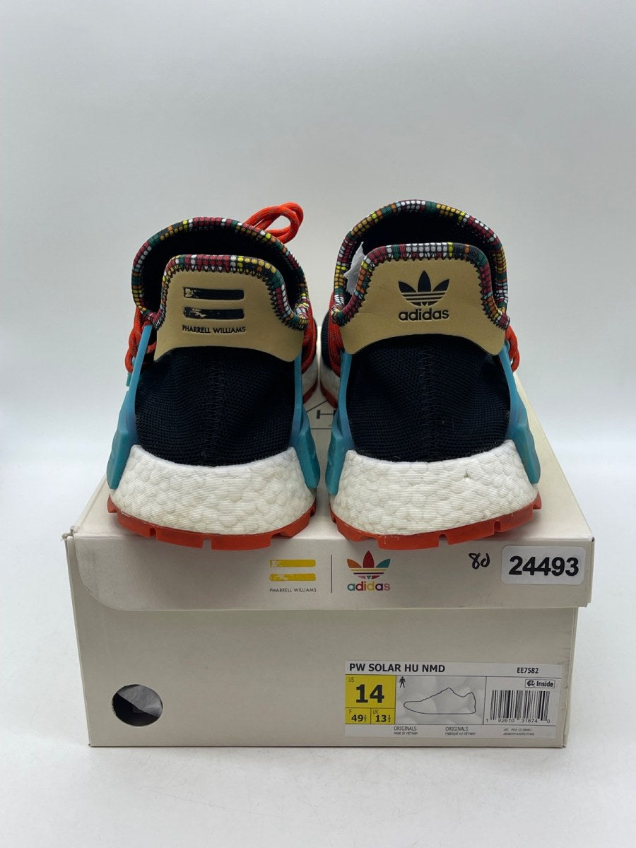 adidas NMD Hu Pharrell Inspiration Pack Black 14 (Moderately Worn Pre-Owned)adidasCore Black/Clear Blue/College Orange - Image 3