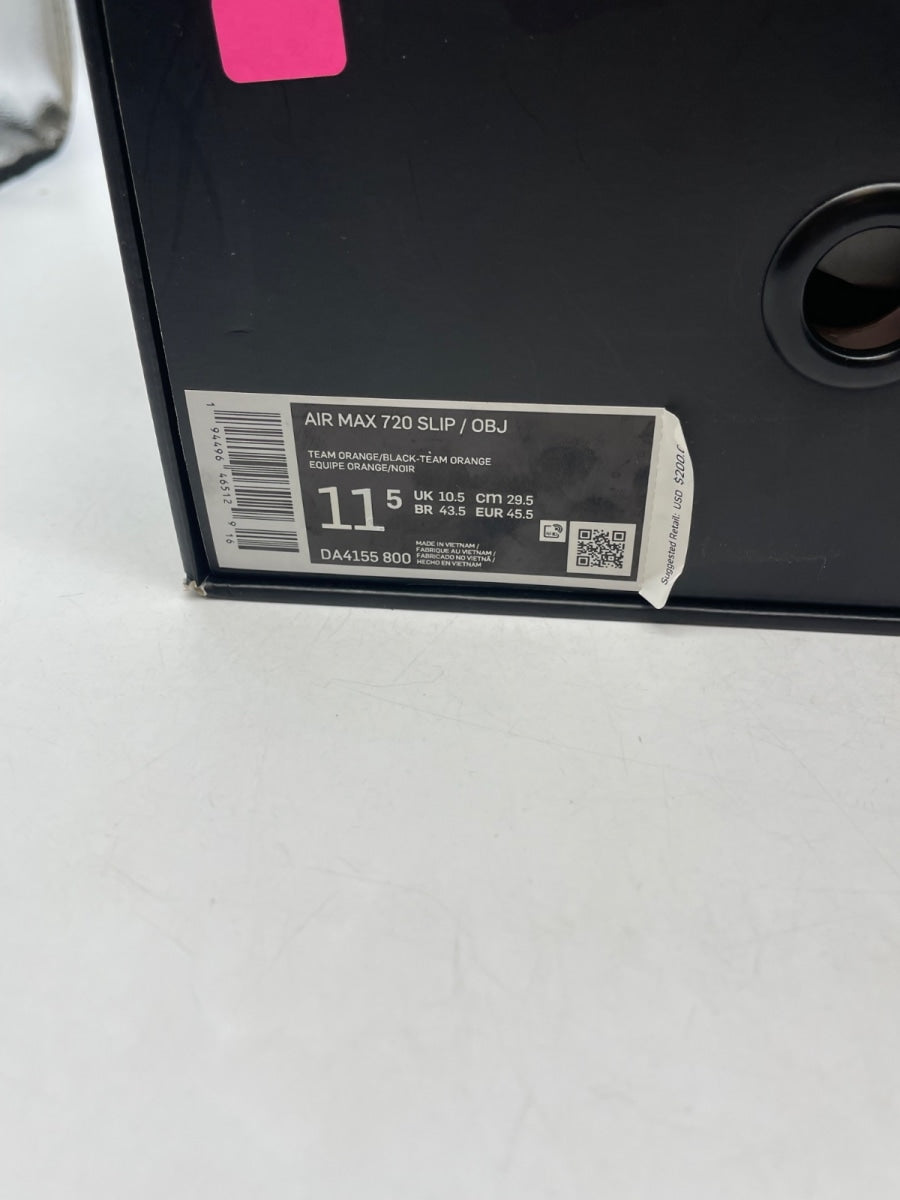 Nike Air Max 720 Slip OBJ Team Orange 11.5 (Moderately Worn Pre-Owned)NikeTeam Orange/Black-Team Orange - Image 9