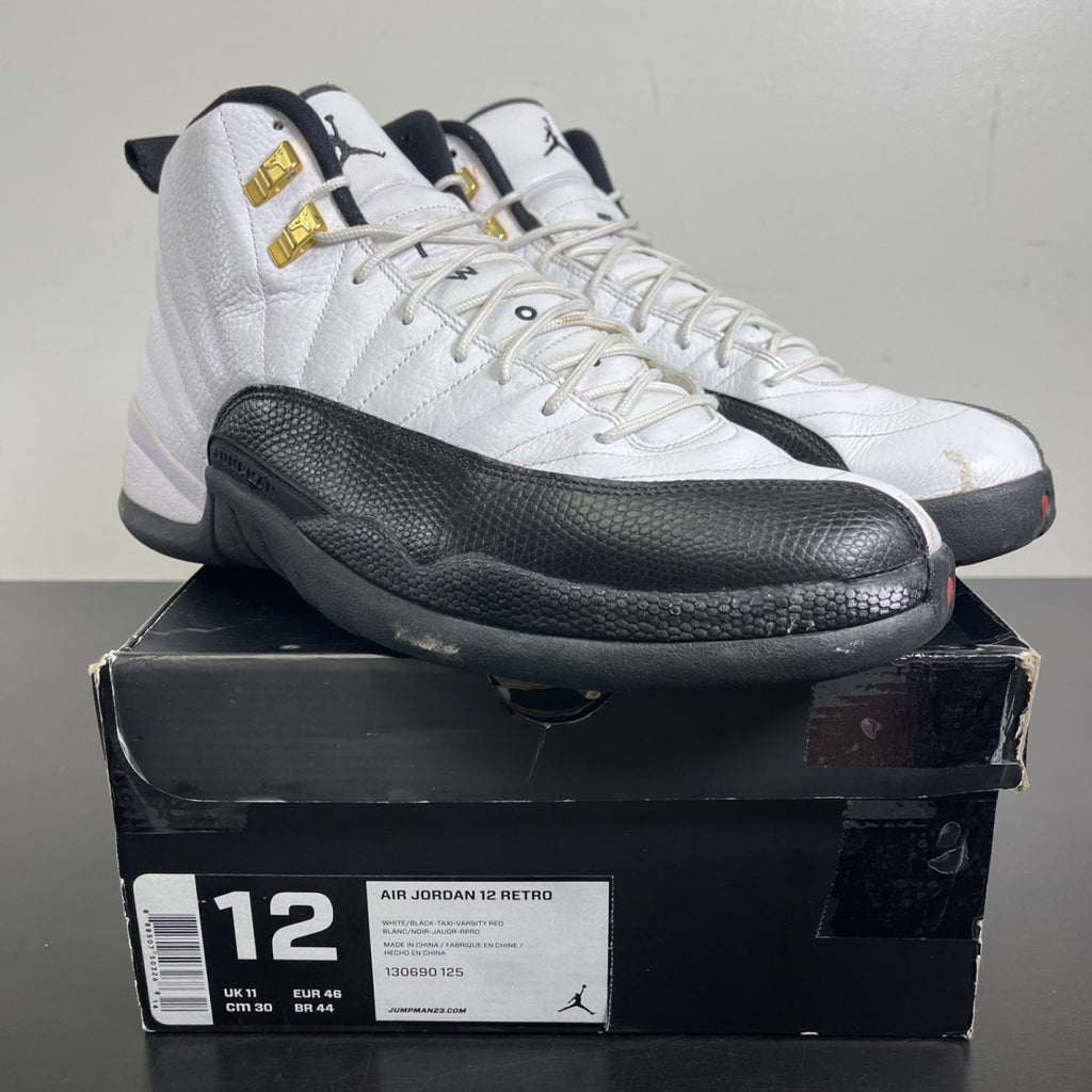 Jordan 12 Retro Taxi (2013) 12 (Moderately Worn Pre-Owned)JordanWhite/Black-Taxi - Image 1