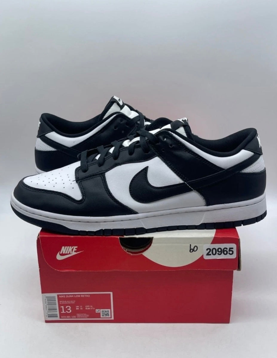 Nike Dunk Low Retro White Black Panda 13 (Lightly Worn Pre-Owned)NikeWhite/Black - Image 1