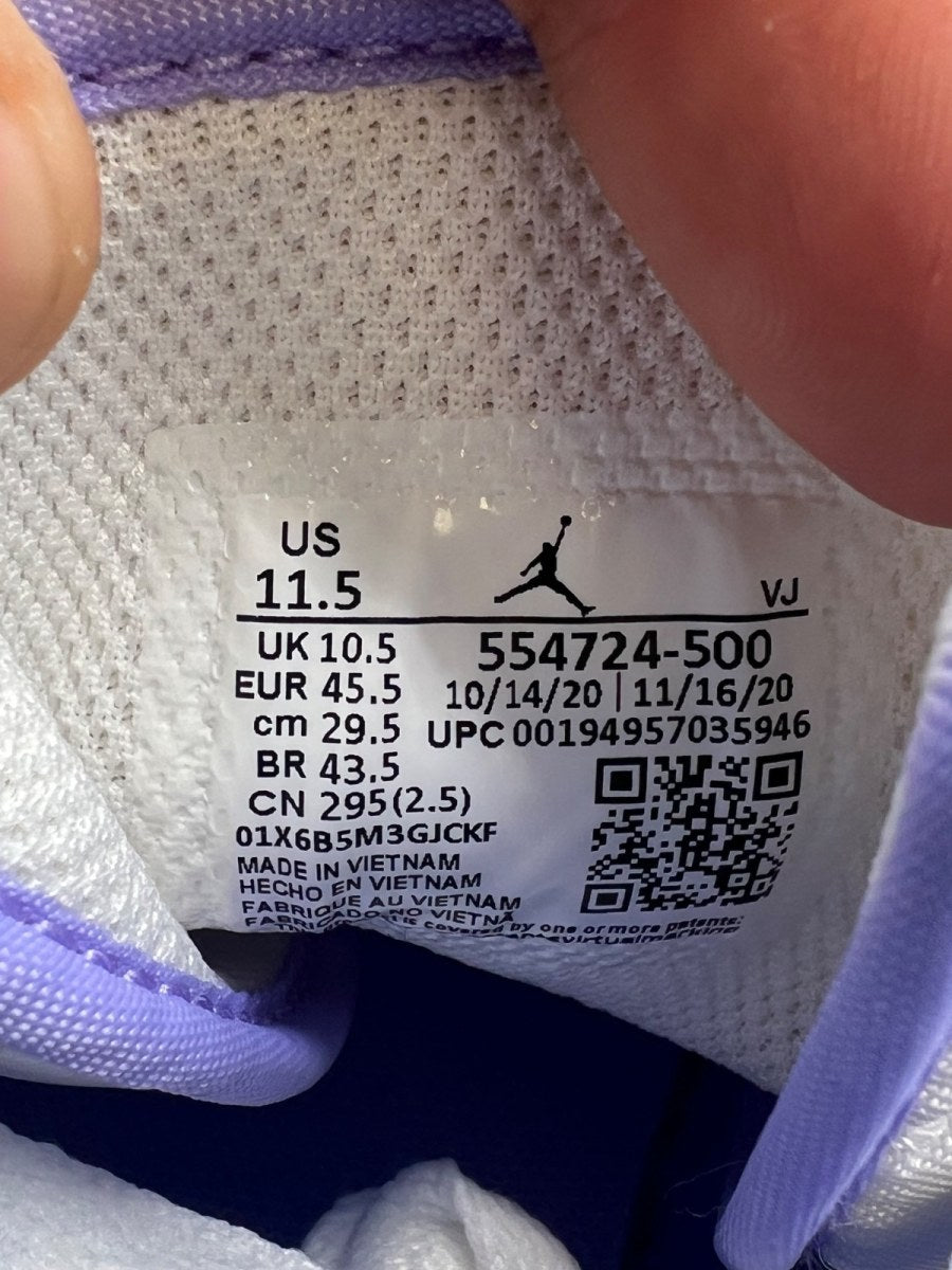 Jordan 1 Mid Purple Aqua 11.5 (Lightly Worn Pre-Owned) - Image 9