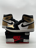 Jordan 1 Retro High NRG Patent Gold Toe 8.5 (Lightly Worn Pre-Owned)JordanBlack/Metallic Gold-Summit White - Image 1