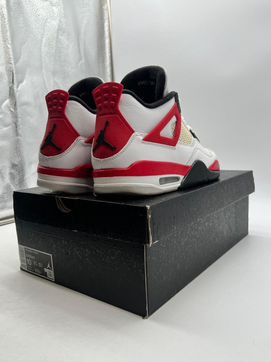 Jordan 4 Retro Red Cement 10 (Moderately Worn Pre-Owned)JordanWhite/Fire Red/Black/Neutral Grey - Image 5