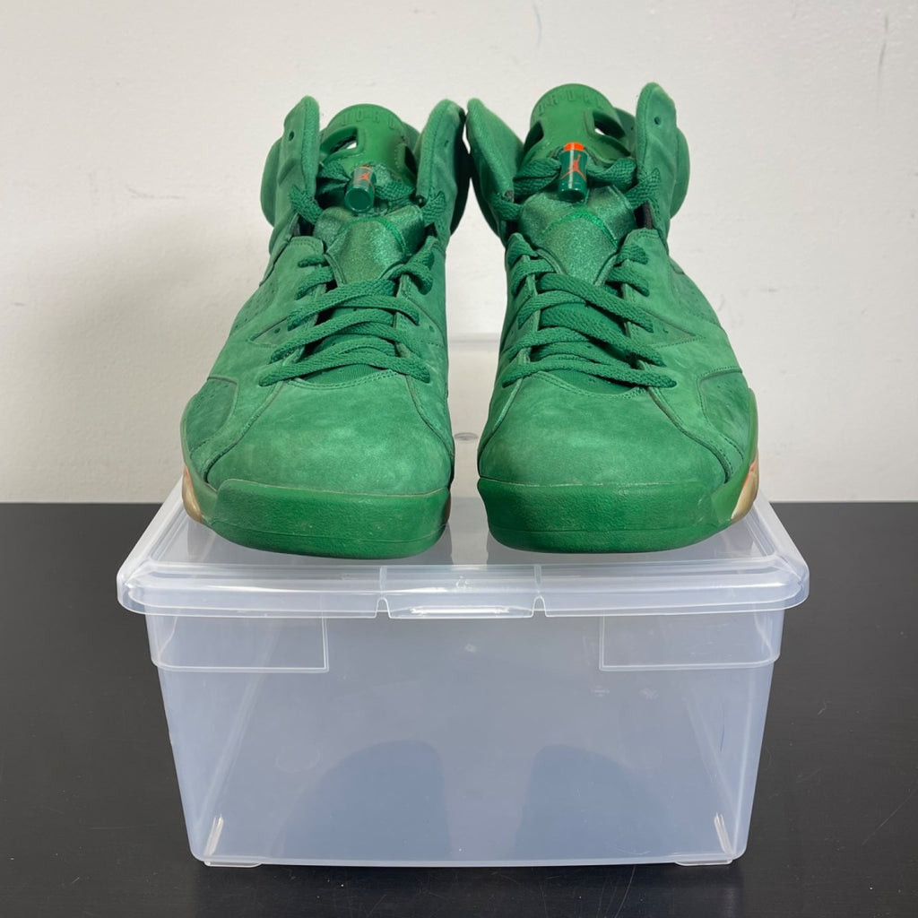 Jordan 6 Retro Gatorade Green 10.5 (Moderately Worn Pre-Owned)JordanPine Green/Orange Blaze-Pine Green - Image 2