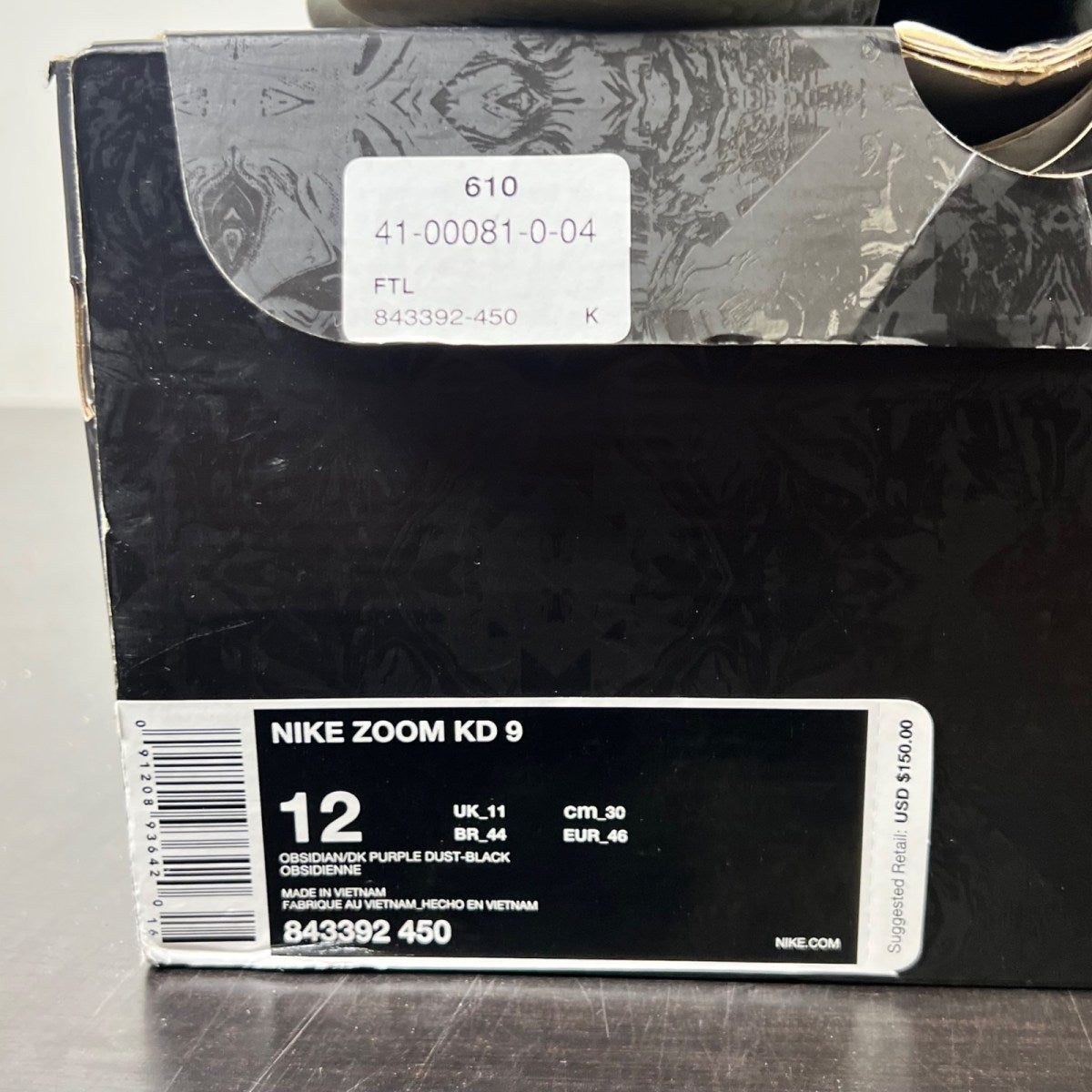 Nike KD 9 Court Ready 12 (Heavily Worn Pre-Owned)NikeObsidian/Dark Purple Dust-Black - Image 5