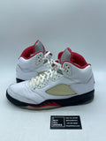 Jordan 5 Retro Fire Red Silver Tongue (2020) 12 (Heavily Worn Pre-Owned) - Image 1