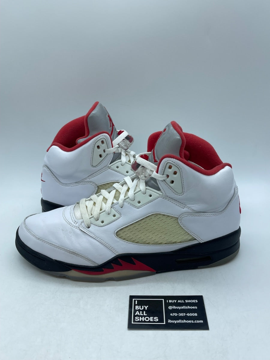 Jordan 5 Retro Fire Red Silver Tongue (2020) 12 (Heavily Worn Pre-Owned) - Image 1
