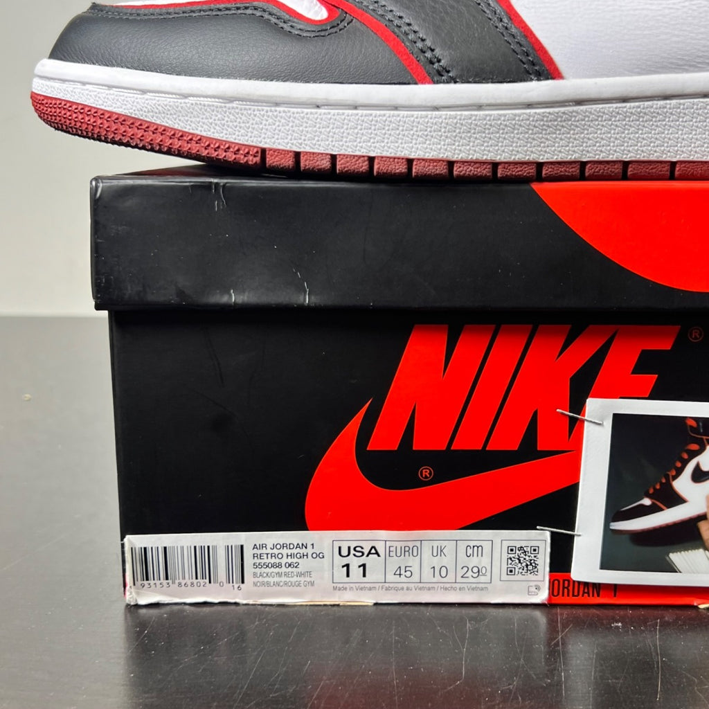 Jordan 1 Retro High Bloodline 11 (Lightly Worn Pre-Owned)JordanBlack/Gym Red-White - Image 4